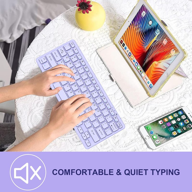 TaIYanG Bluetooth Keyboard for iPad Wireless Keyboard Compatible with iPad 10th/10.2(9th/8th/7th Generation), Air 5th/4th, Pro 11/12.9, 9.7, Mini and All Bluetooth Devices (Light Purple) - Image 5